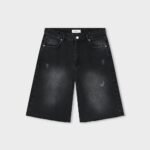 EQUALITÉ JULLIAN DENIM JORTS OBSIDIAN BLACK