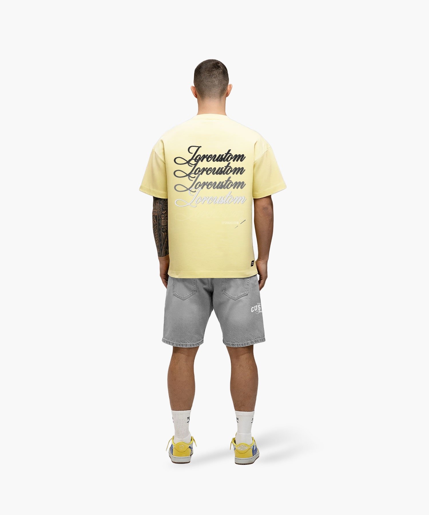 JORCUSTOM STITCHED LOOSE FIT T-SHIRT VINTAGEYELLOW