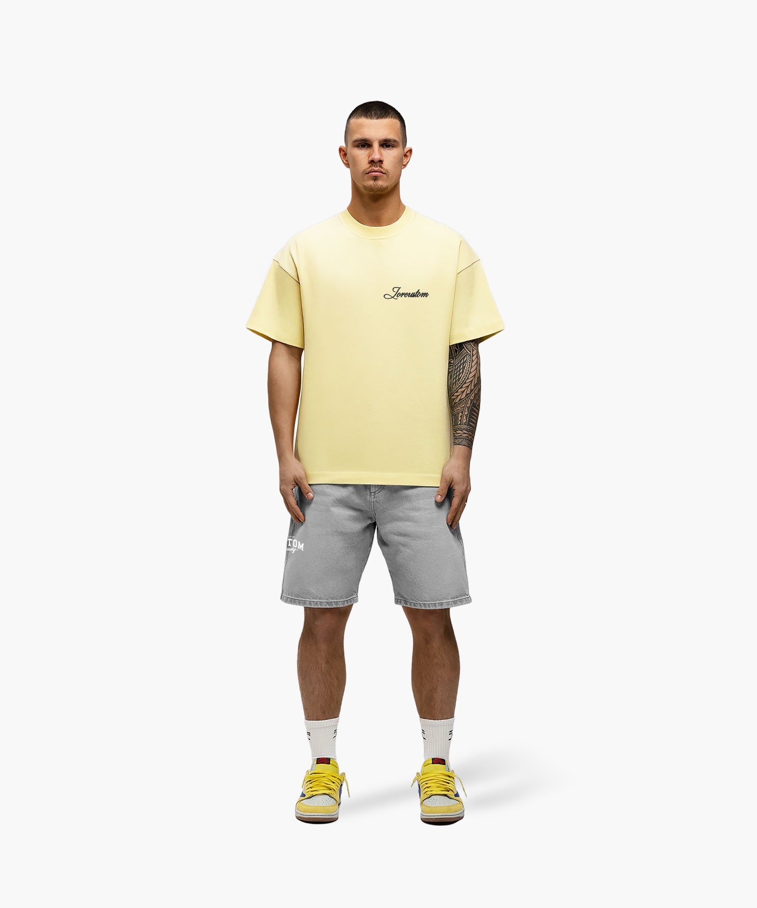 JORCUSTOM STITCHED LOOSE FIT T-SHIRT VINTAGEYELLOW