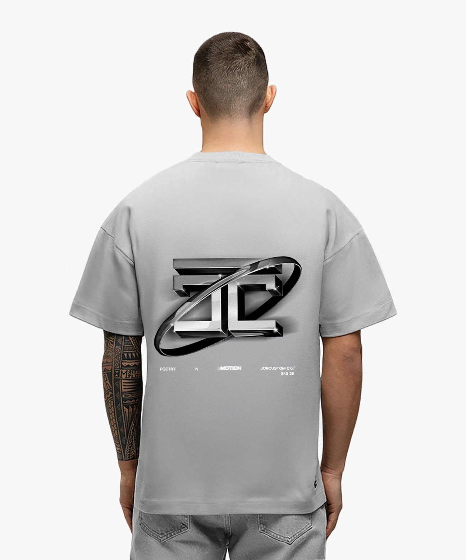 JORCUSTOM POETRYINMOTION LOOSE FIT T-SHIRT LIGHTGREY