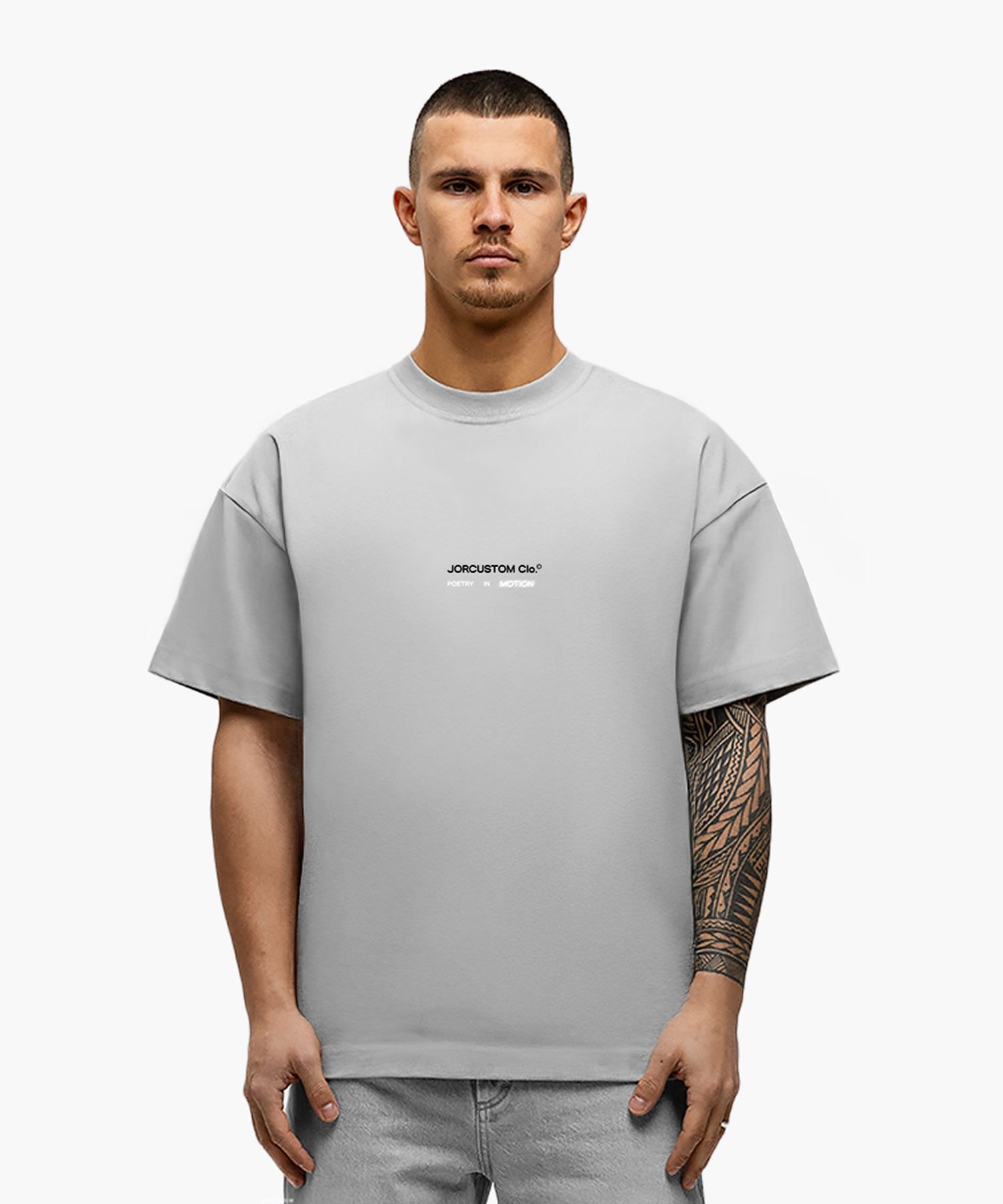 JORCUSTOM POETRYINMOTION LOOSE FIT T-SHIRT LIGHTGREY