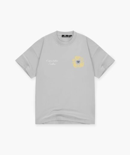JORCUSTOM FLOWERS LOOSE FIT T-SHIRT LIGHTGREY