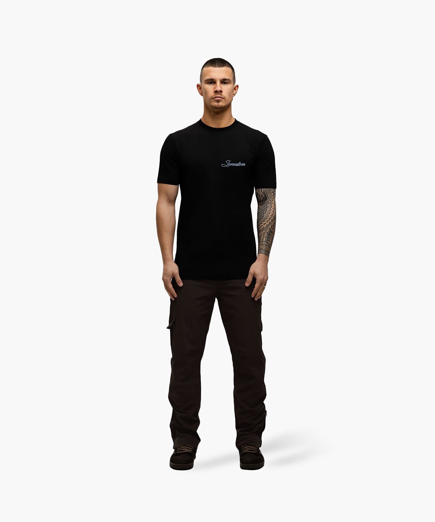 JORCUSTOM STITCHED SLIM FIT T-SHIRT BLACK