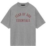 FEAR OF GOD ESSENTIALS JERSEY CREWNECK T-SHIRT - DARK HEATHER