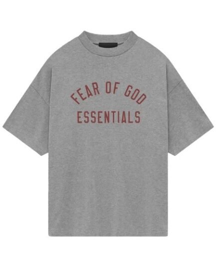 FEAR OF GOD ESSENTIALS JERSEY CREWNECK T-SHIRT - DARK HEATHER