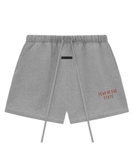 FEAR OF GOD ESSENTIALS FLEECE SOCCER SHORTS - DARK HEATHER