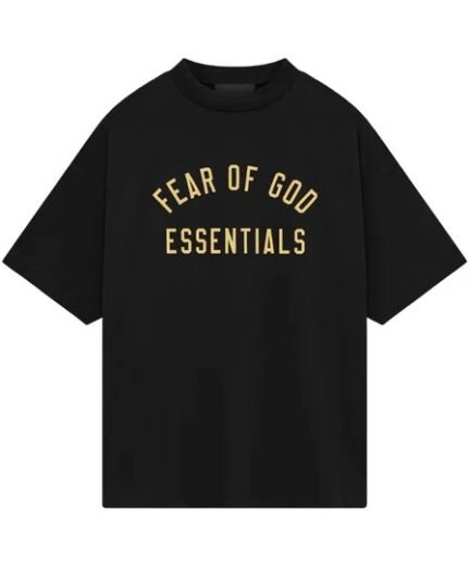 FEAR OF GOD ESSENTIALS JERSEY CREWNECK T-SHIRT - BLACK