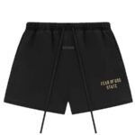 FEAR OF GOD ESSENTIALS FLEECE SOCCER SHORTS - BLACK