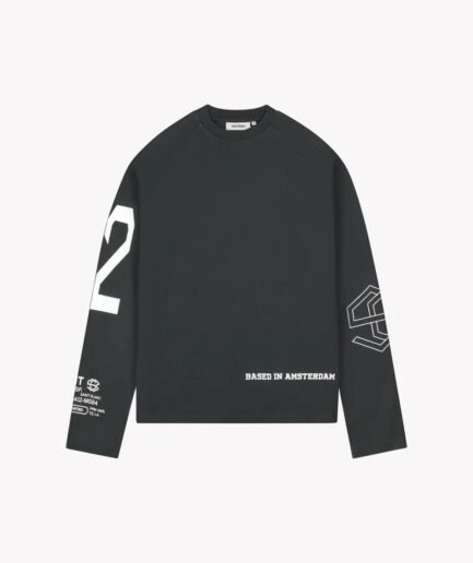 SAINT BLANC MULTI LOGO RAGLAN LONGSHIRT BLACK
