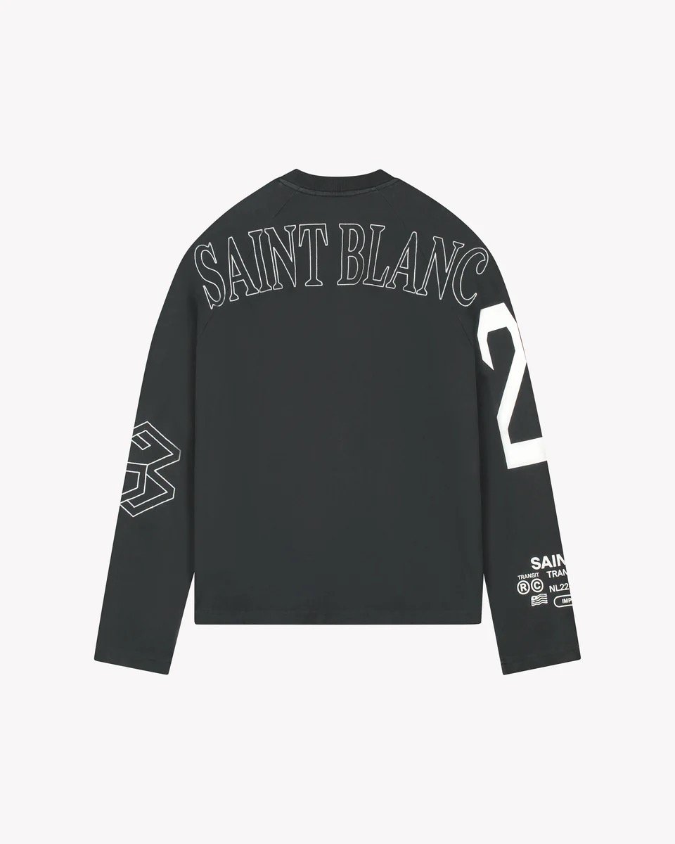 SAINT BLANC MULTI LOGO RAGLAN LONGSHIRT BLACK