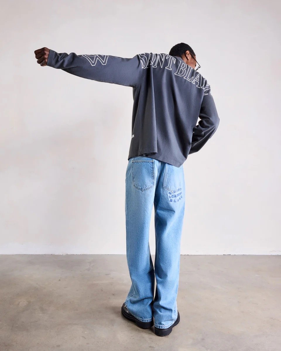 SAINT BLANC MULTI LOGO RAGLAN LONGSHIRT BLACK