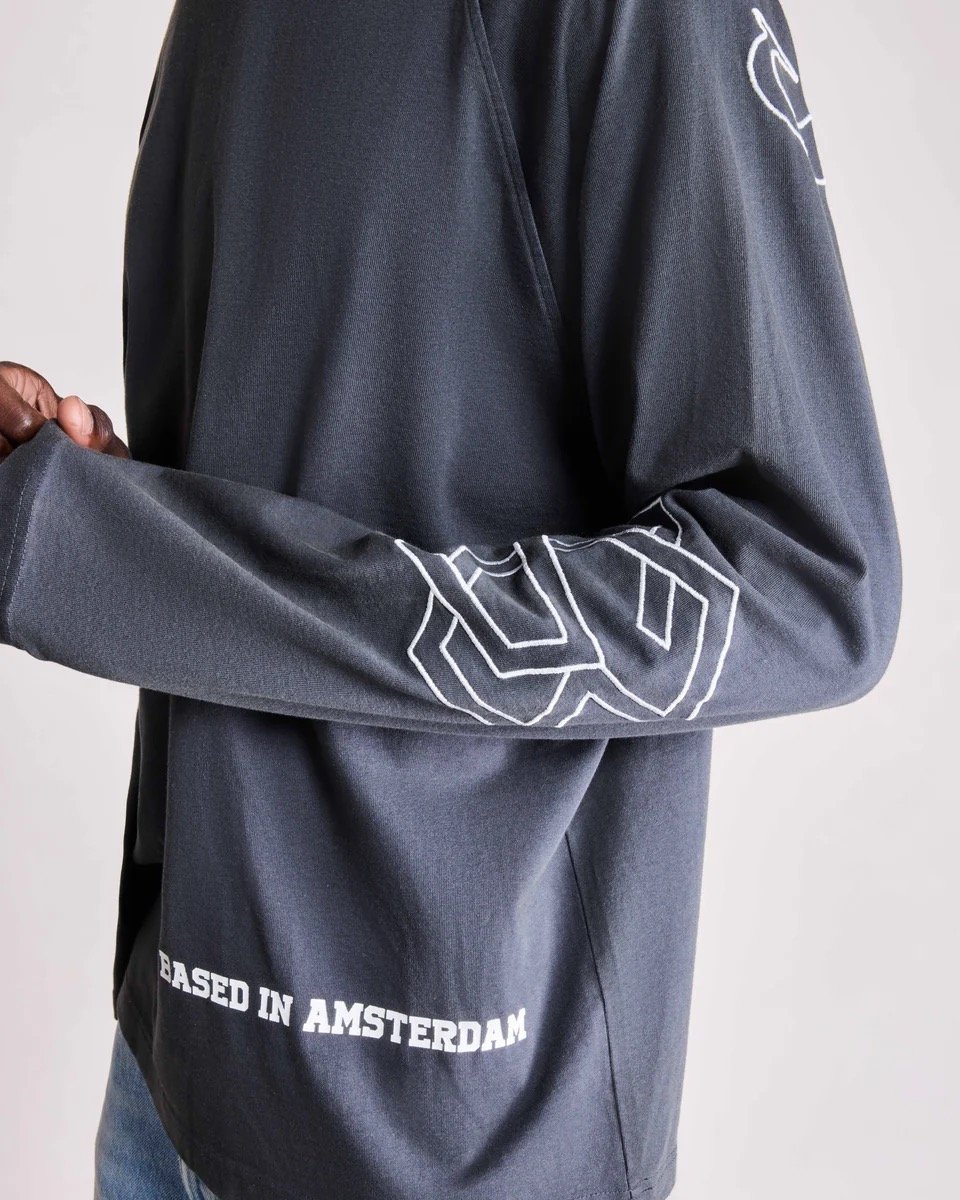 SAINT BLANC MULTI LOGO RAGLAN LONGSHIRT BLACK