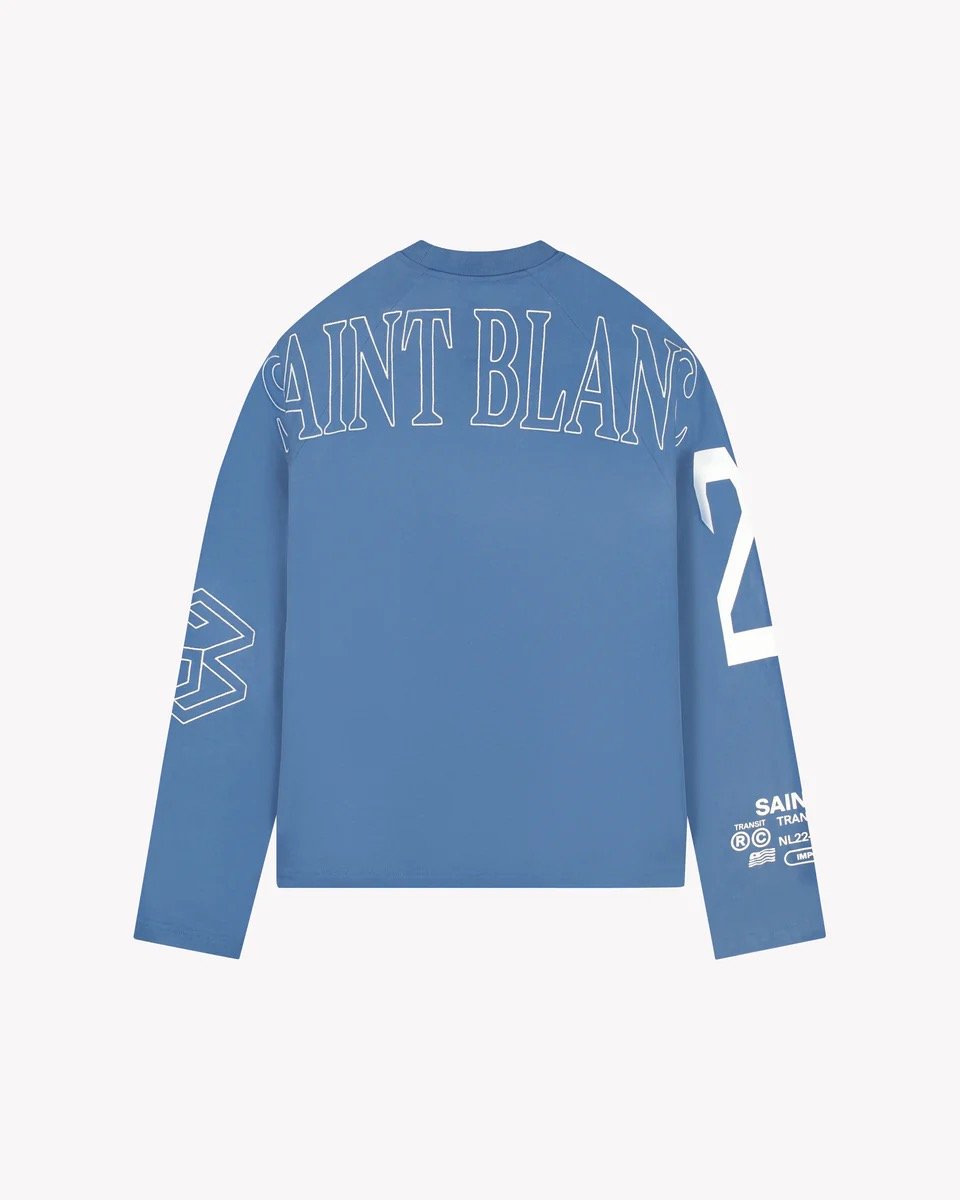 SAINT BLANC MULTI LOGO RAGLAN LONGSHIRT BLUE