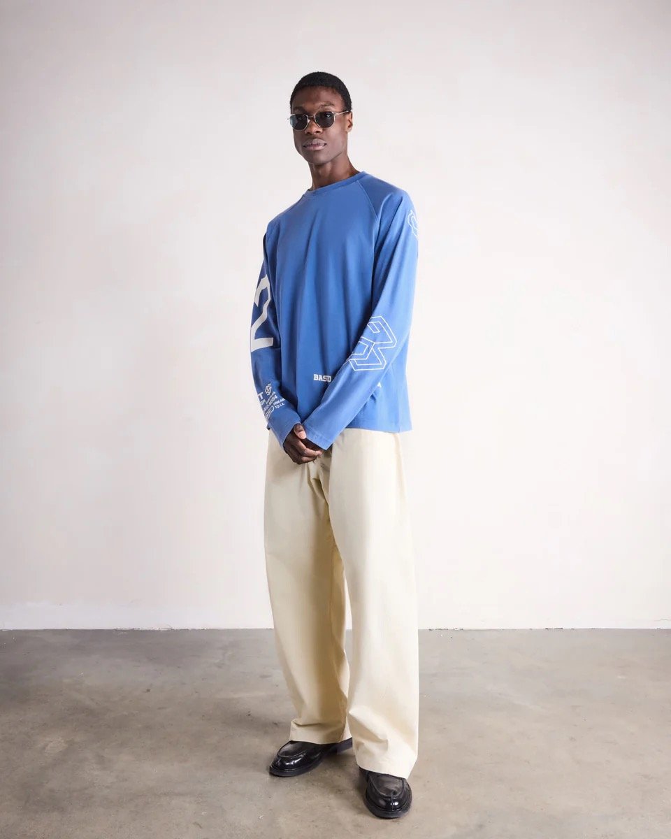 SAINT BLANC MULTI LOGO RAGLAN LONGSHIRT BLUE