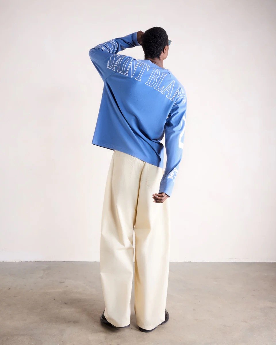 SAINT BLANC MULTI LOGO RAGLAN LONGSHIRT BLUE