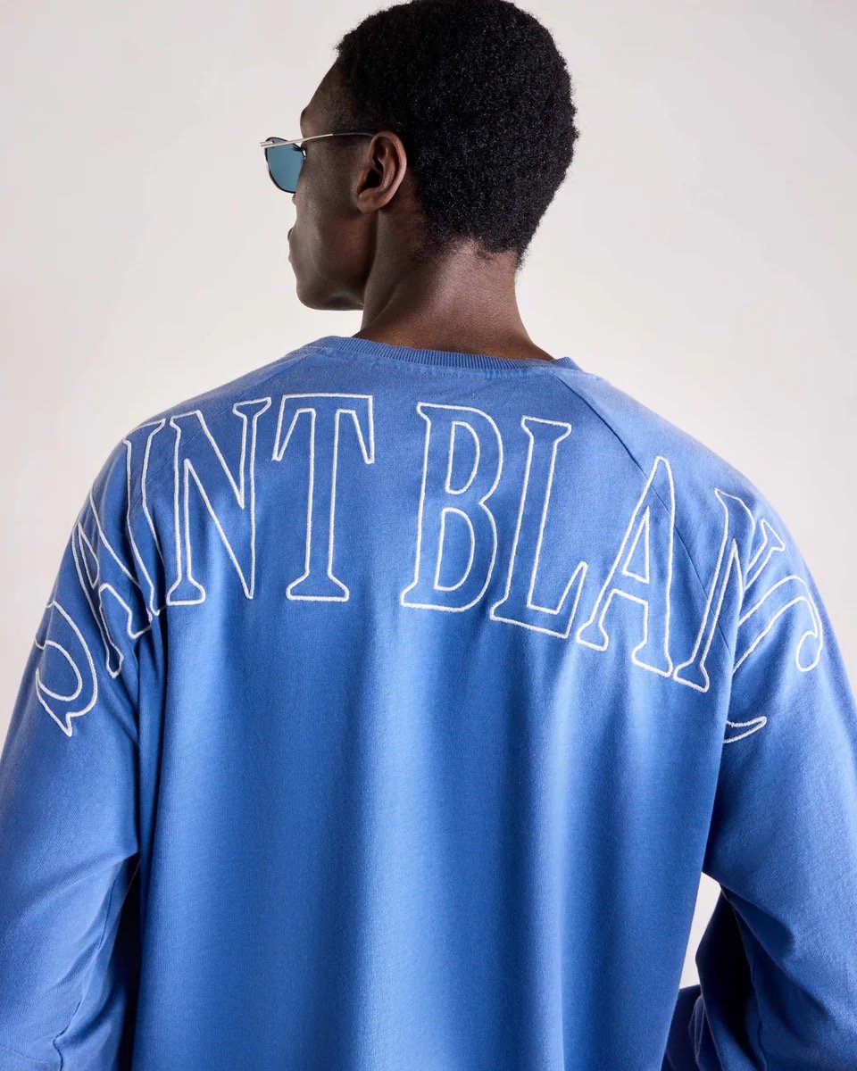 SAINT BLANC MULTI LOGO RAGLAN LONGSHIRT BLUE