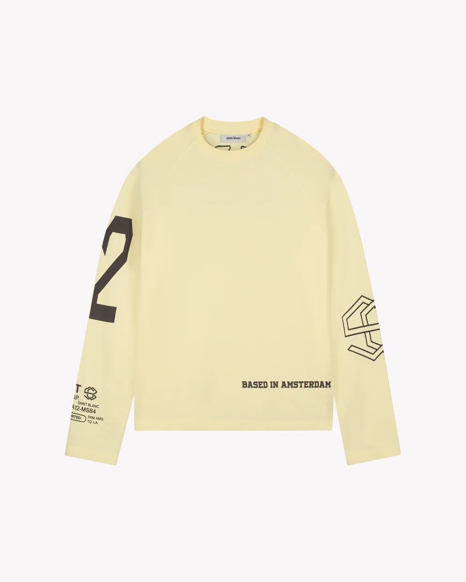 SAINT BLANC MULTI LOGO RAGLAN LONGSHIRT YELLOW