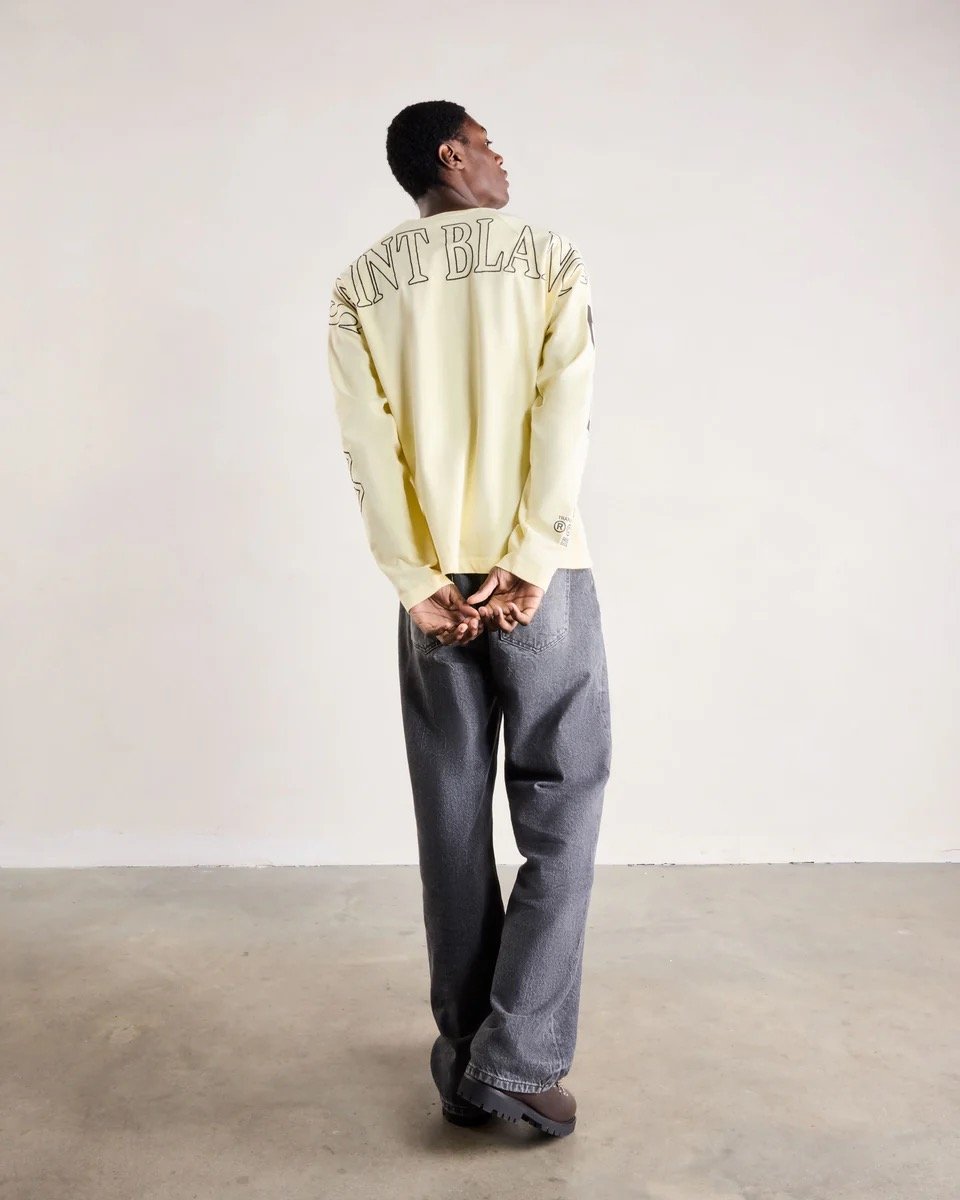 SAINT BLANC MULTI LOGO RAGLAN LONGSHIRT YELLOW