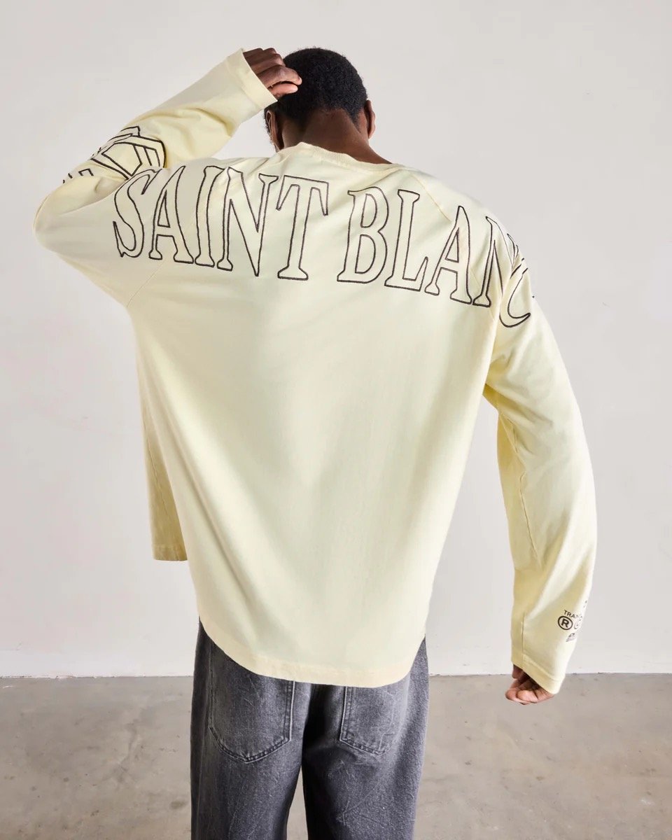 SAINT BLANC MULTI LOGO RAGLAN LONGSHIRT YELLOW