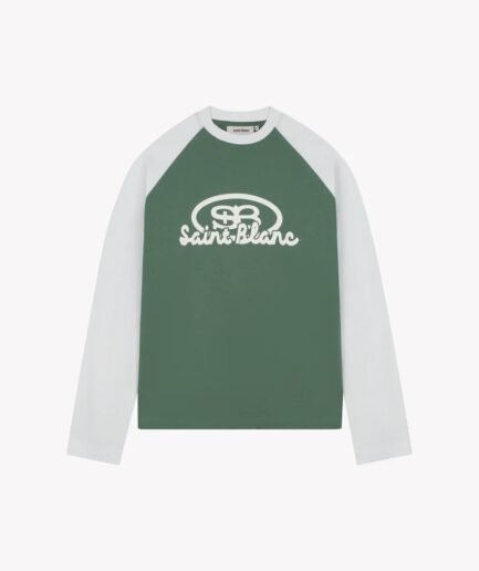 SAINT BLANC BLEND LOGO RAGLAN LONGSHIRT GREEN/WHITE