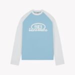 SAINT BLANC BLEND LOGO RAGLAN LONGSHIRT BLUE/WHITE
