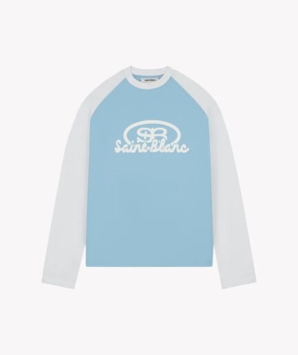 SAINT BLANC BLEND LOGO RAGLAN LONGSHIRT BLUE/WHITE