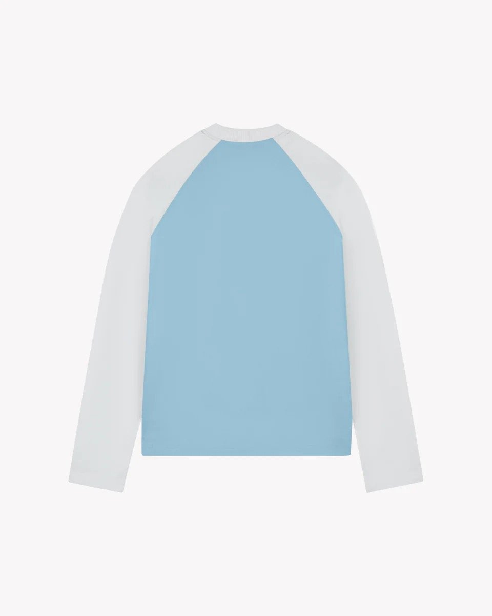 SAINT BLANC BLEND LOGO RAGLAN LONGSHIRT BLUE/WHITE