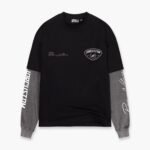 JORCUSTOM: RACEAGAINSTNATURE DOUBLE LAYERED LONGSLEEVE T-SHIRT BLACK-ACID