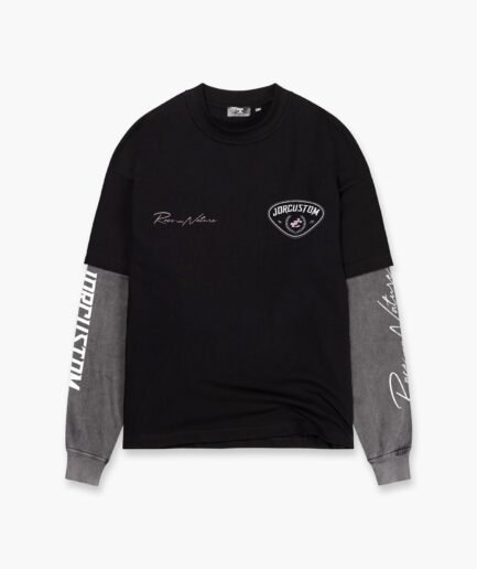 JORCUSTOM: RACEAGAINSTNATURE DOUBLE LAYERED LONGSLEEVE T-SHIRT BLACK-ACID