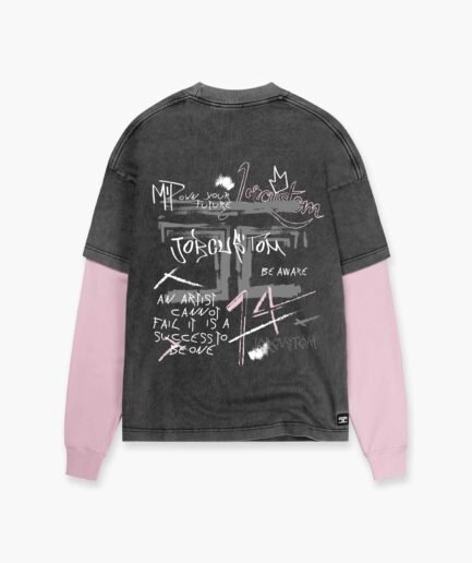 JORCUSTOM: ARTIST DOUBLE LAYERED LONGSLEEVE T-SHIRT ACID-PINK