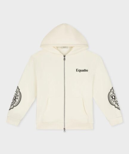 EQUALITÉ: MAE PAINTING OVERSIZED FULL ZIP HOODIE OFF-WHITE