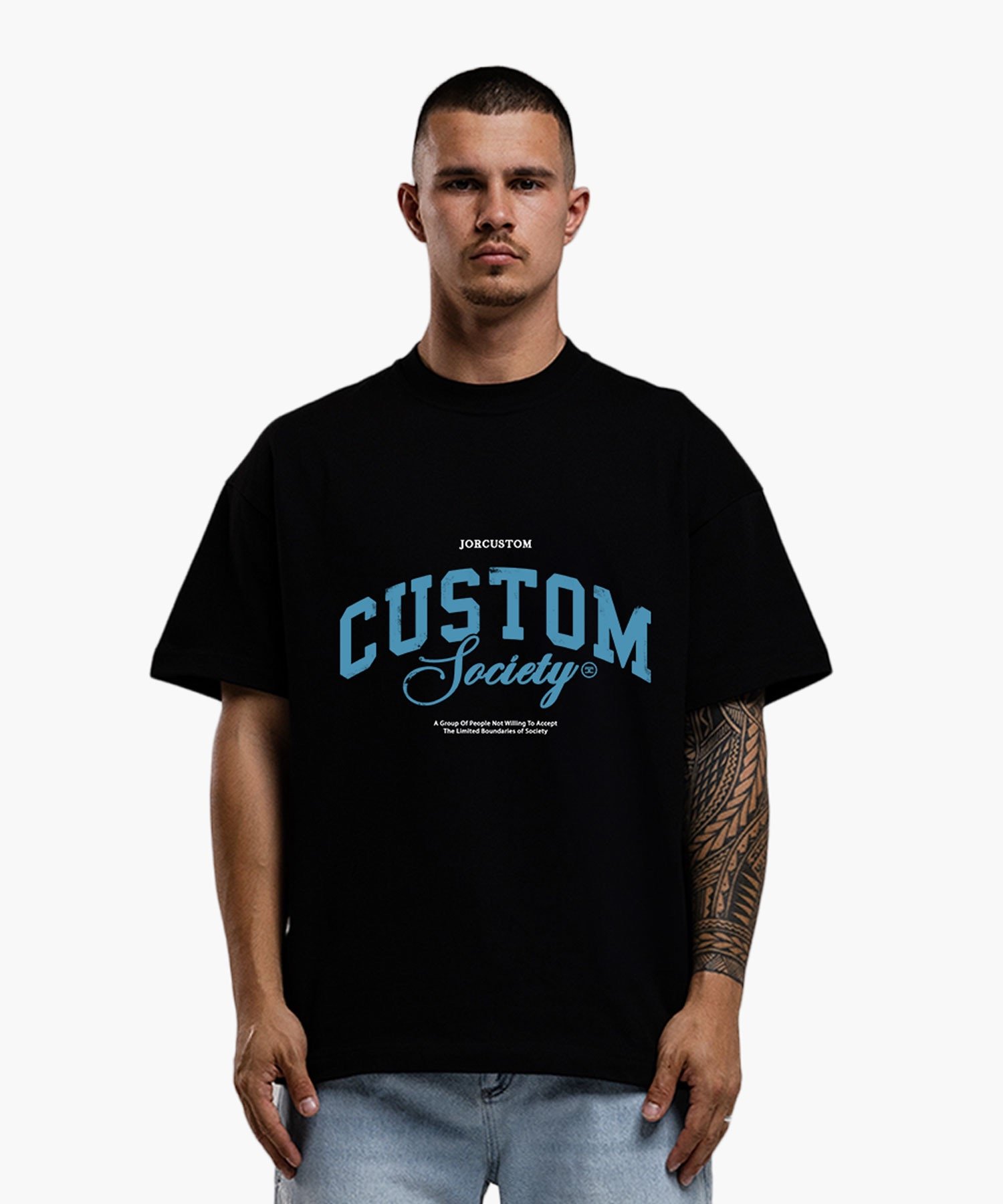JORCUSTOM CUSTOMSOCIETY LOOSE FIT T-SHIRT BLACK