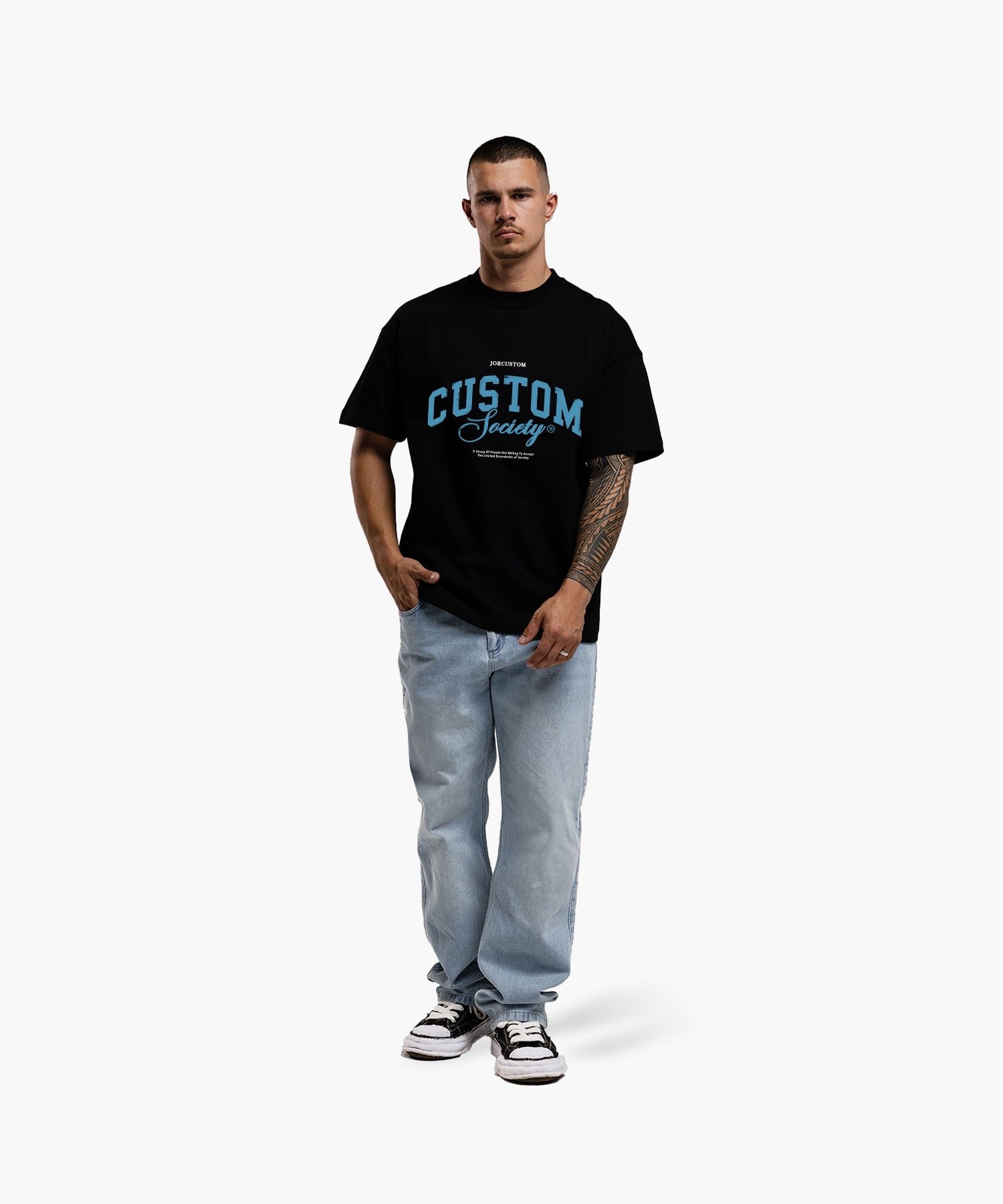 JORCUSTOM CUSTOMSOCIETY LOOSE FIT T-SHIRT BLACK
