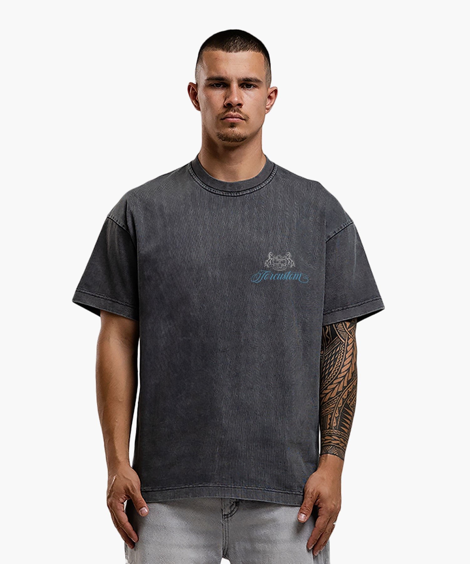 JORCUSTOM HANDSCRIPT2.0 LOOSE FIT T-SHIRT ACIDGREY