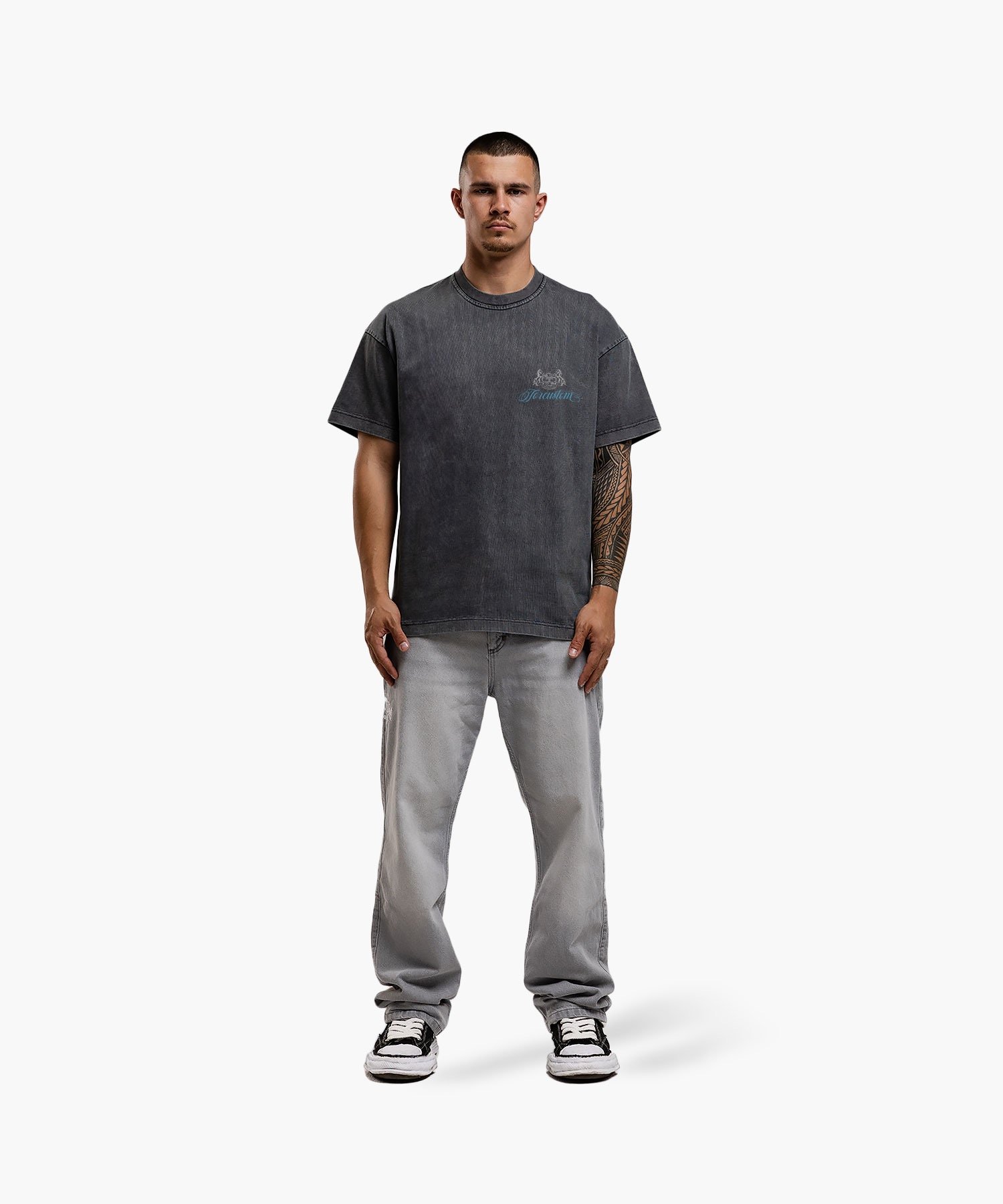 JORCUSTOM HANDSCRIPT2.0 LOOSE FIT T-SHIRT ACIDGREY