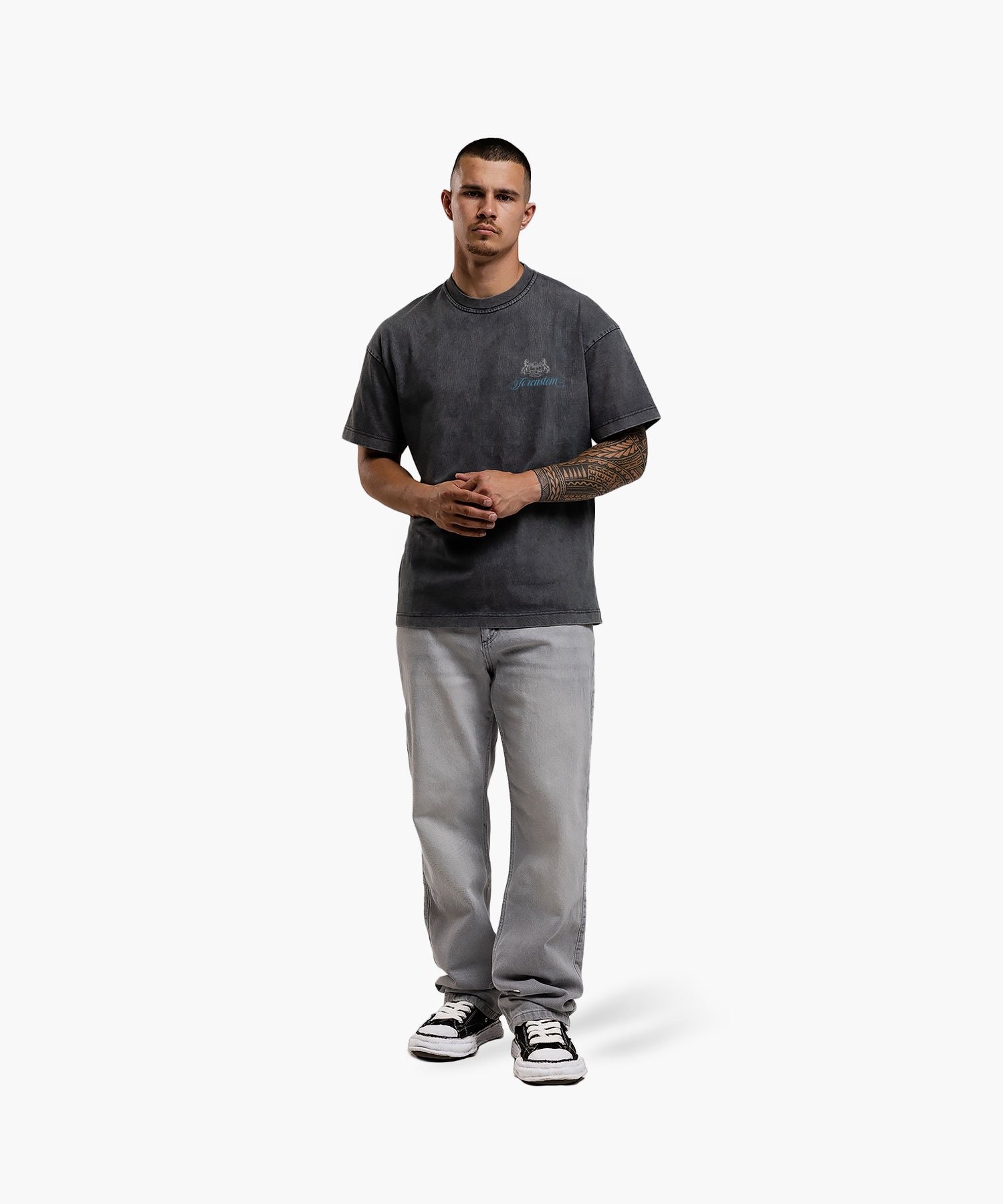 JORCUSTOM HANDSCRIPT2.0 LOOSE FIT T-SHIRT ACIDGREY