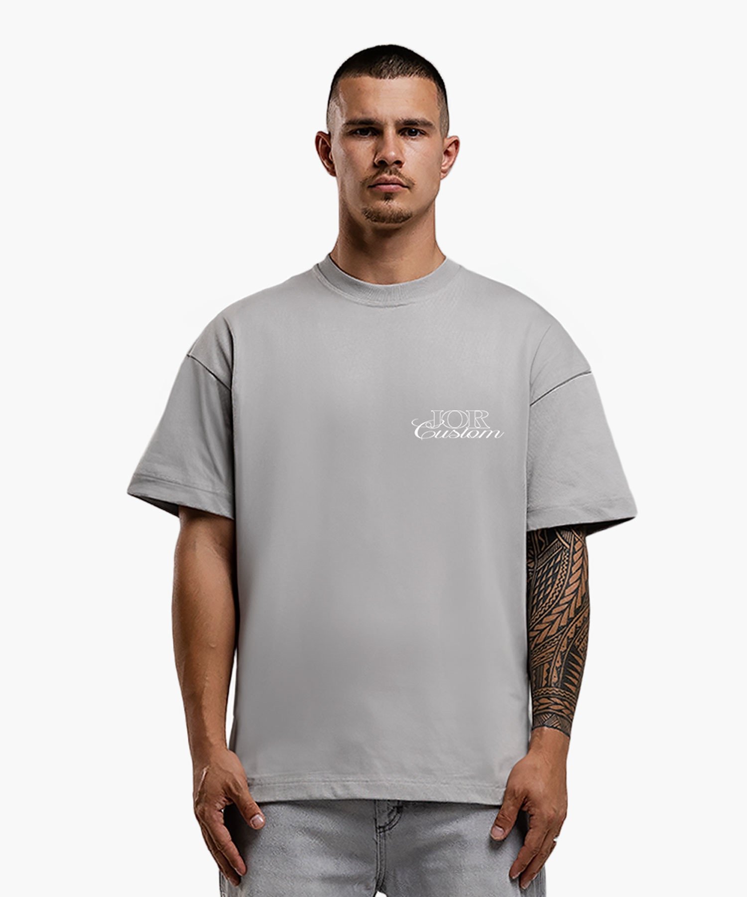 JORCUSTOM JORCUSTOM LOOSE FIT T-SHIRT LIGHTGREY