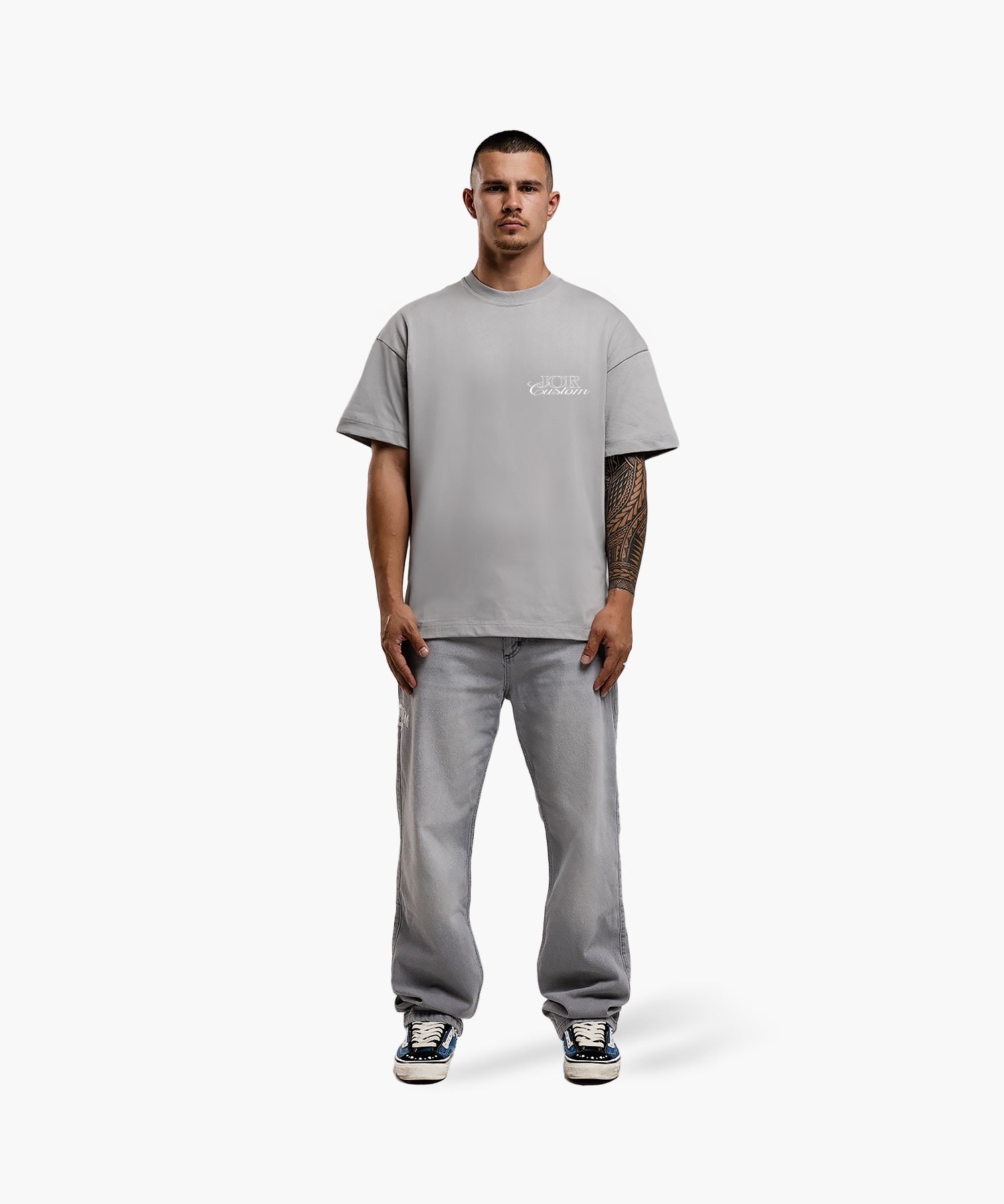 JORCUSTOM JORCUSTOM LOOSE FIT T-SHIRT LIGHTGREY