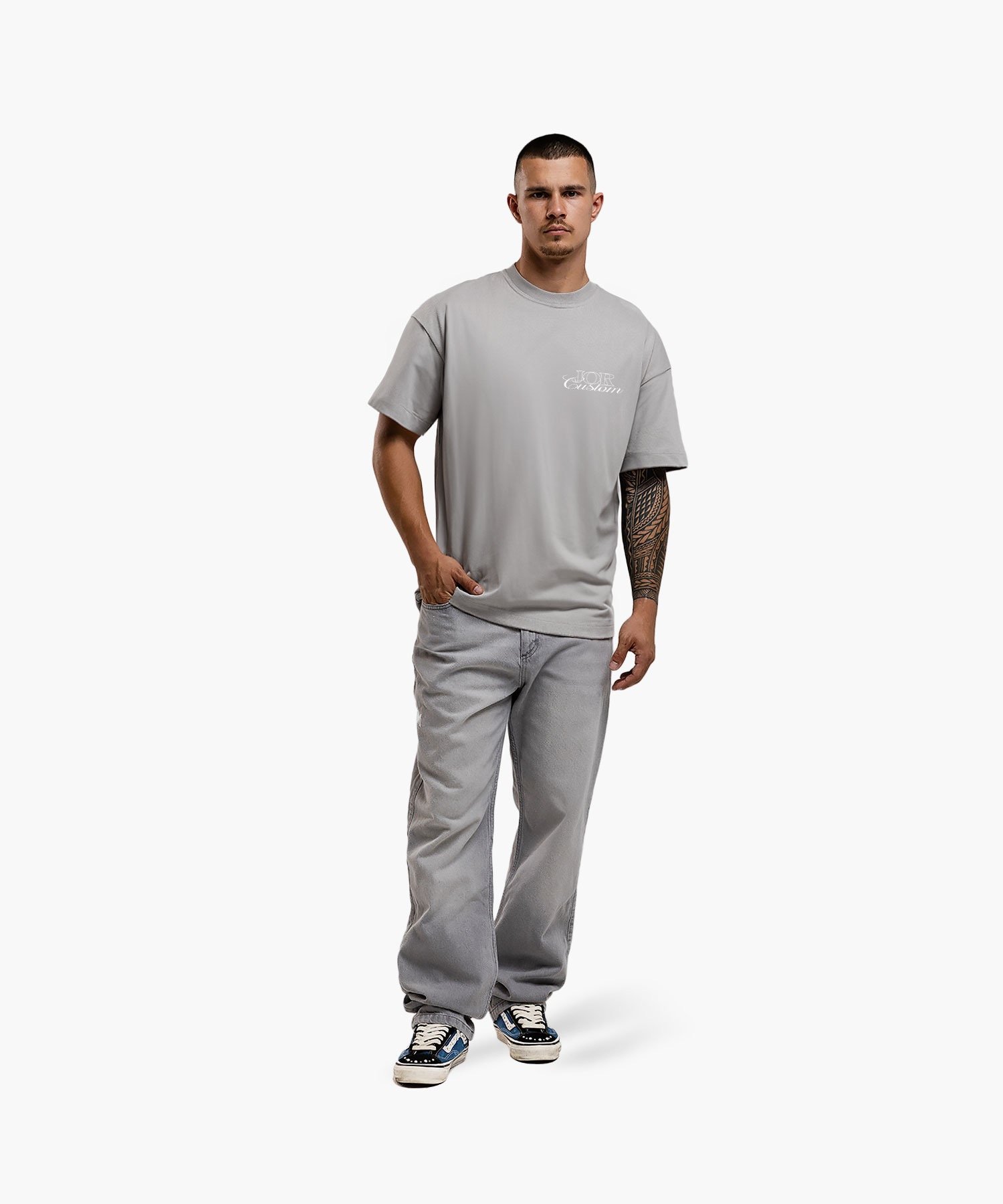 JORCUSTOM JORCUSTOM LOOSE FIT T-SHIRT LIGHTGREY