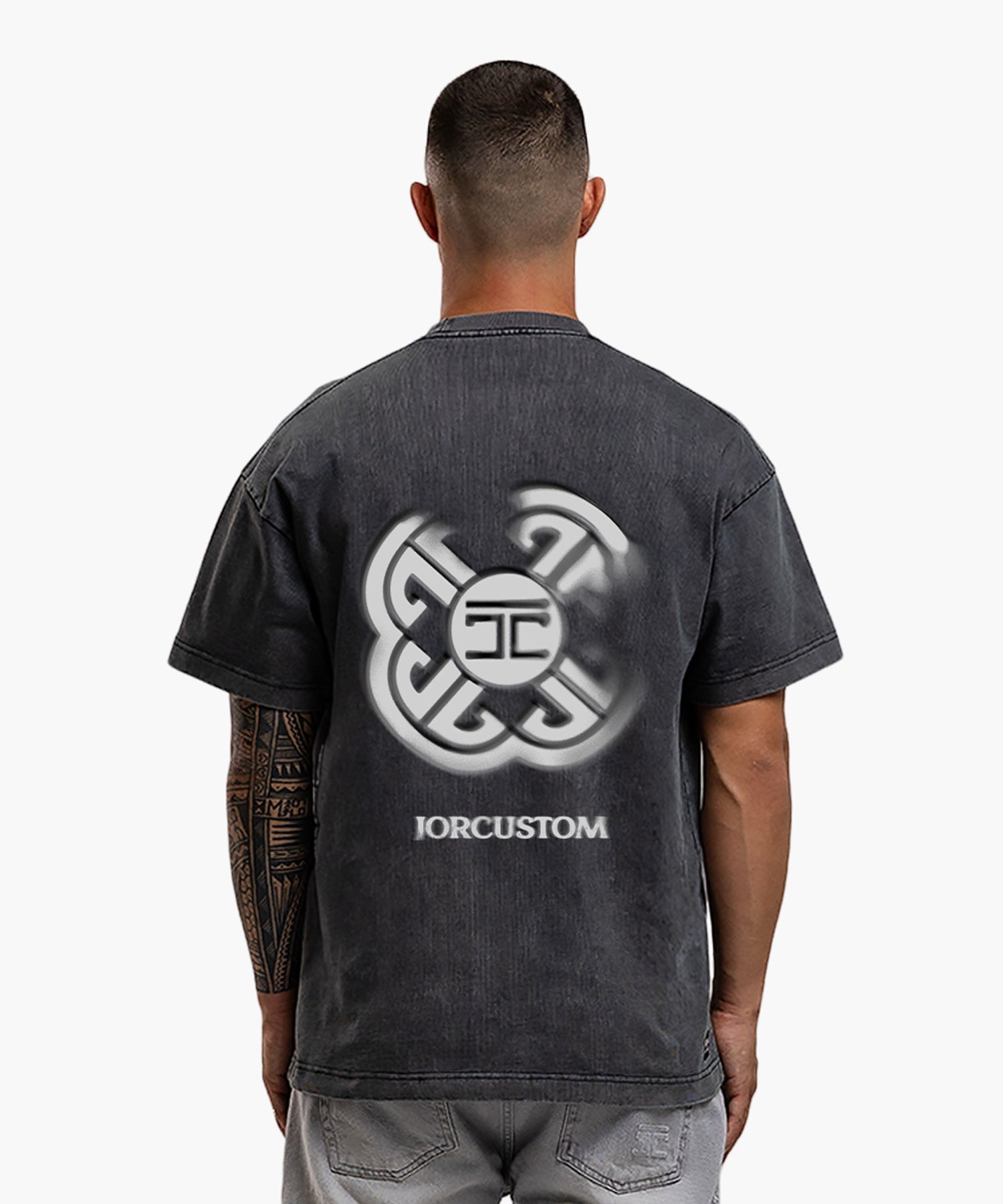 JORCUSTOM MONOGRAM LOOSE FIT T-SHIRT ACIDGREY