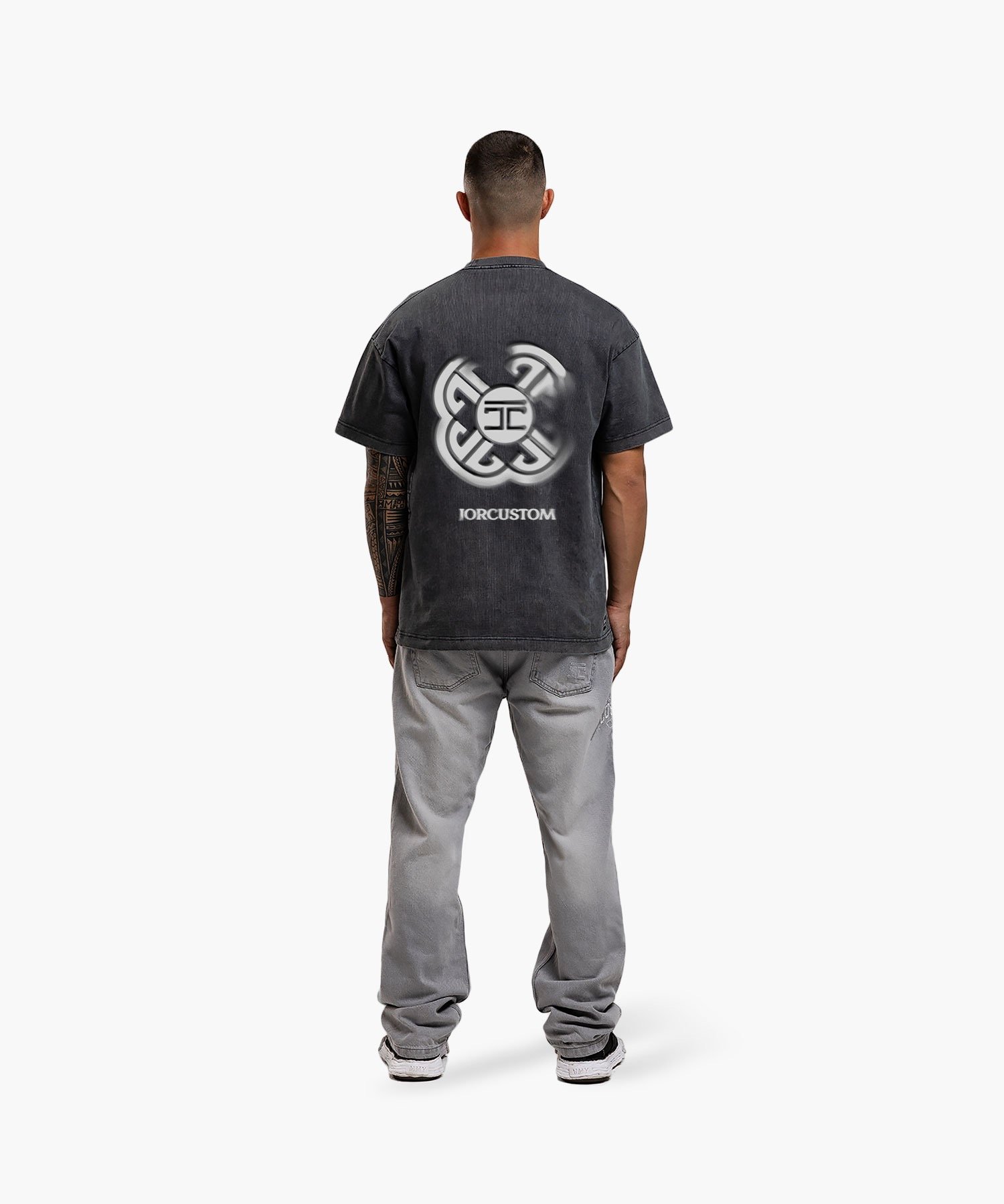 JORCUSTOM MONOGRAM LOOSE FIT T-SHIRT ACIDGREY