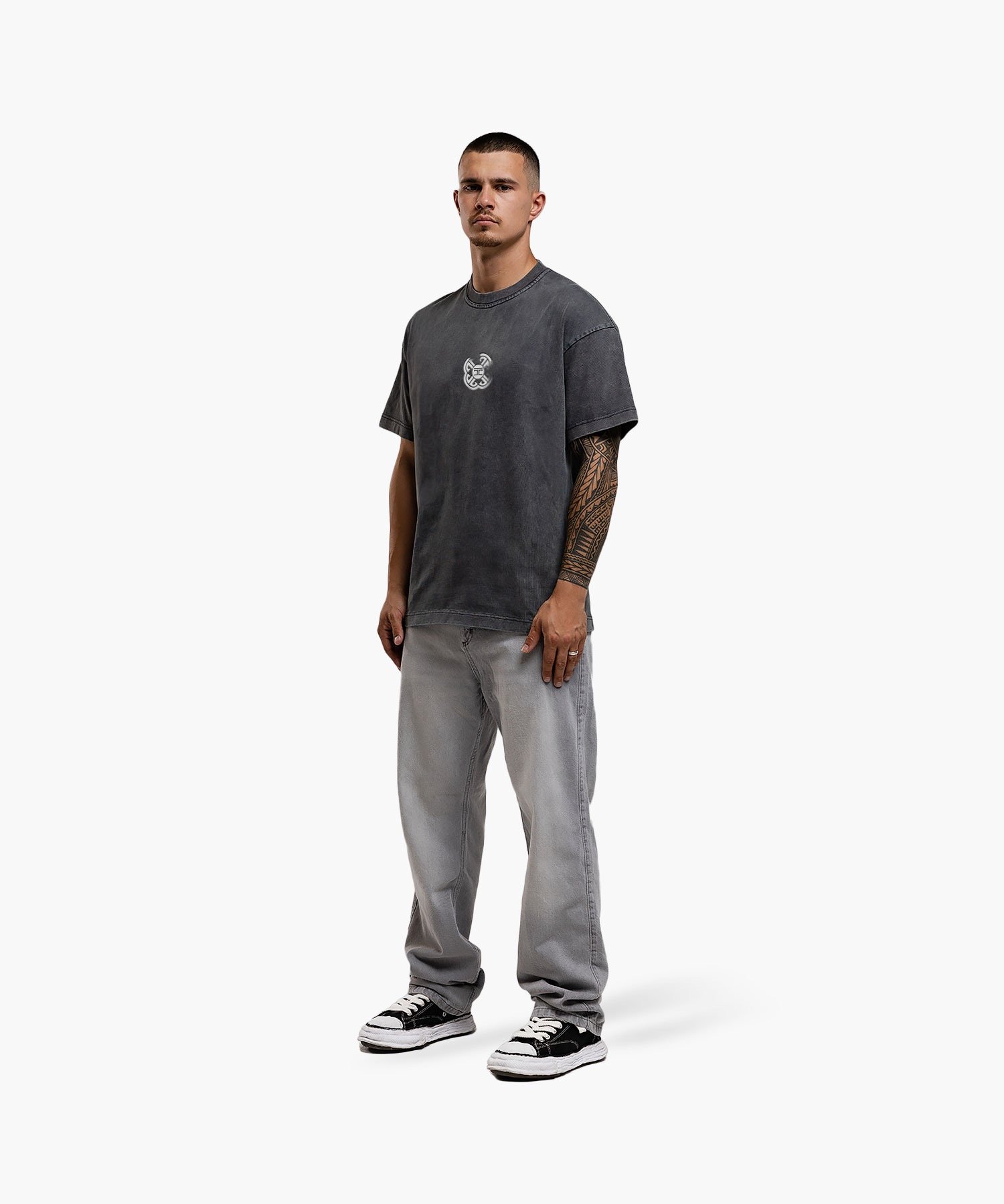 JORCUSTOM MONOGRAM LOOSE FIT T-SHIRT ACIDGREY