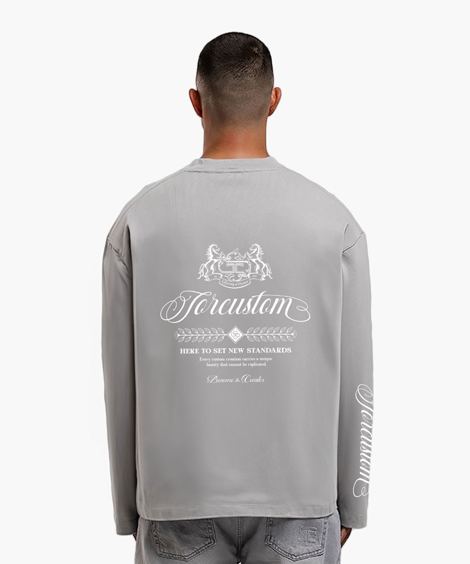 JORCUSTOM HANDSCRIPT2.0 LONGSLEEVE T-SHIRT LIGHTGREY
