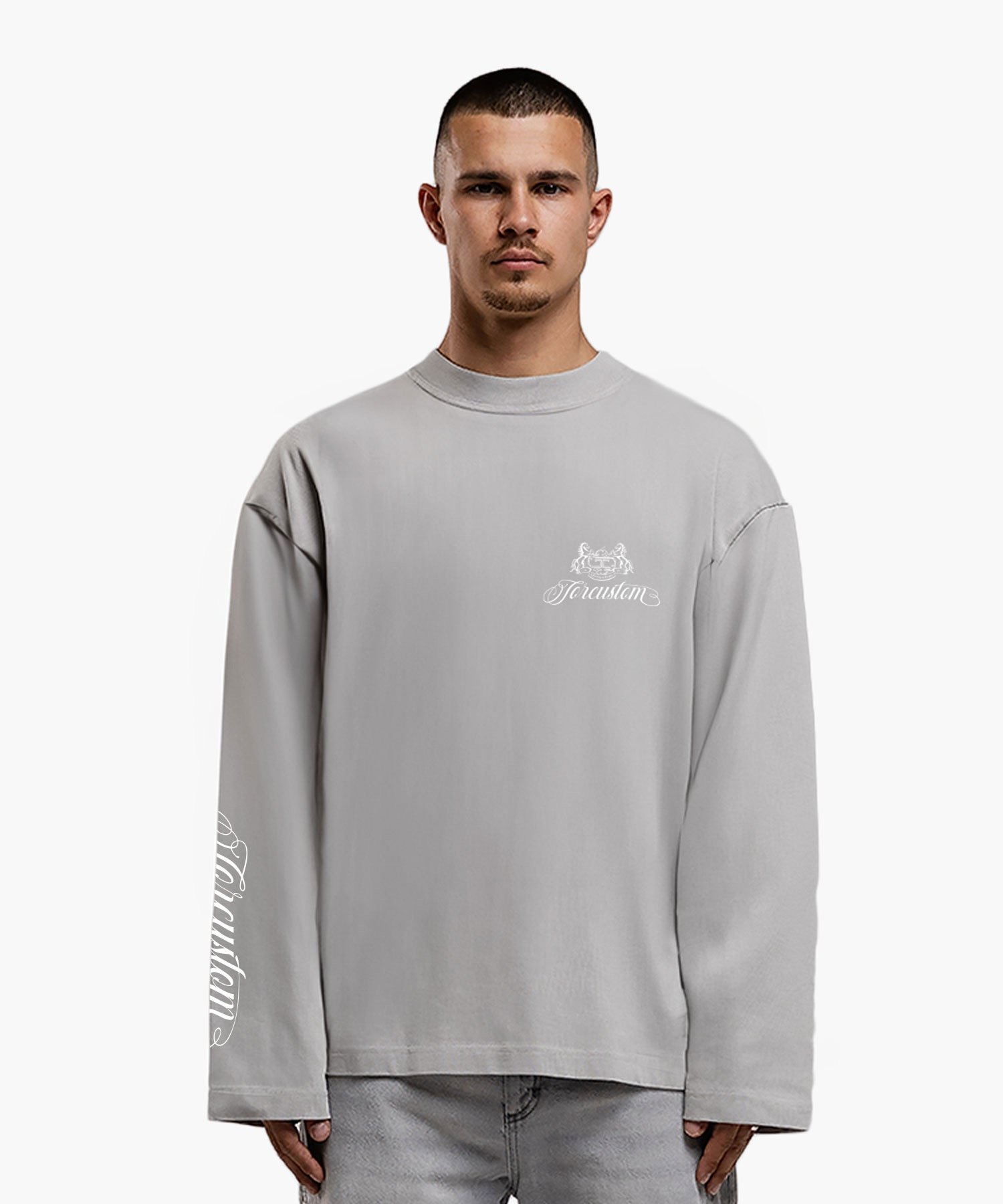 JORCUSTOM HANDSCRIPT2.0 LONGSLEEVE T-SHIRT LIGHTGREY