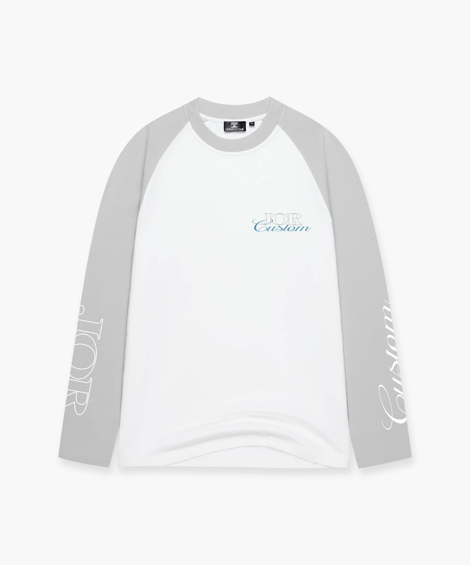 JORCUSTOM RAGLAN LONGSLEEVE T-SHIRT WHITE-LIGHTGREY
