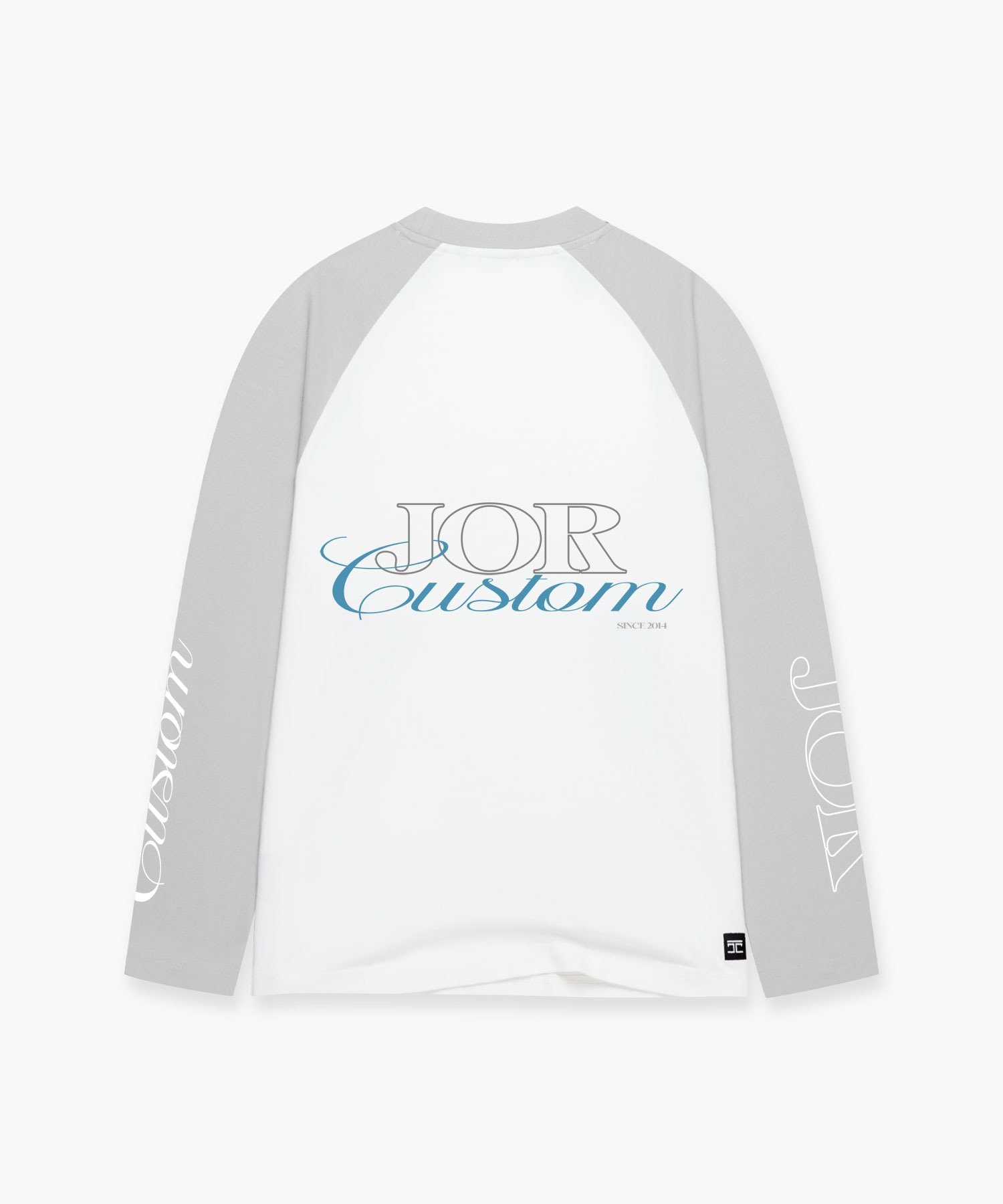 JORCUSTOM RAGLAN LONGSLEEVE T-SHIRT WHITE-LIGHTGREY