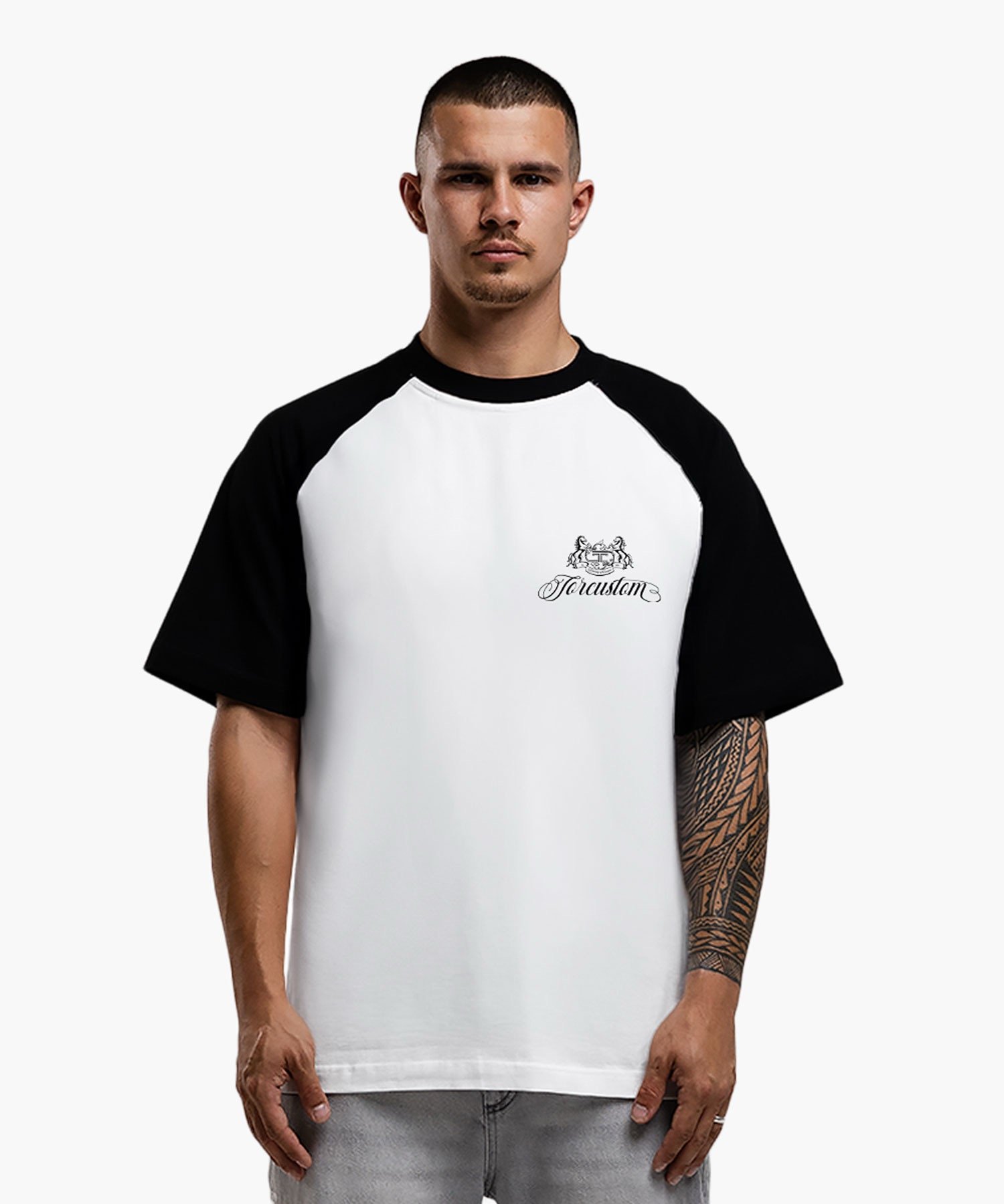 JORCUSTOM HANDSCRIPT2.0 RAGLAN T-SHIRT WHITE-BLACK