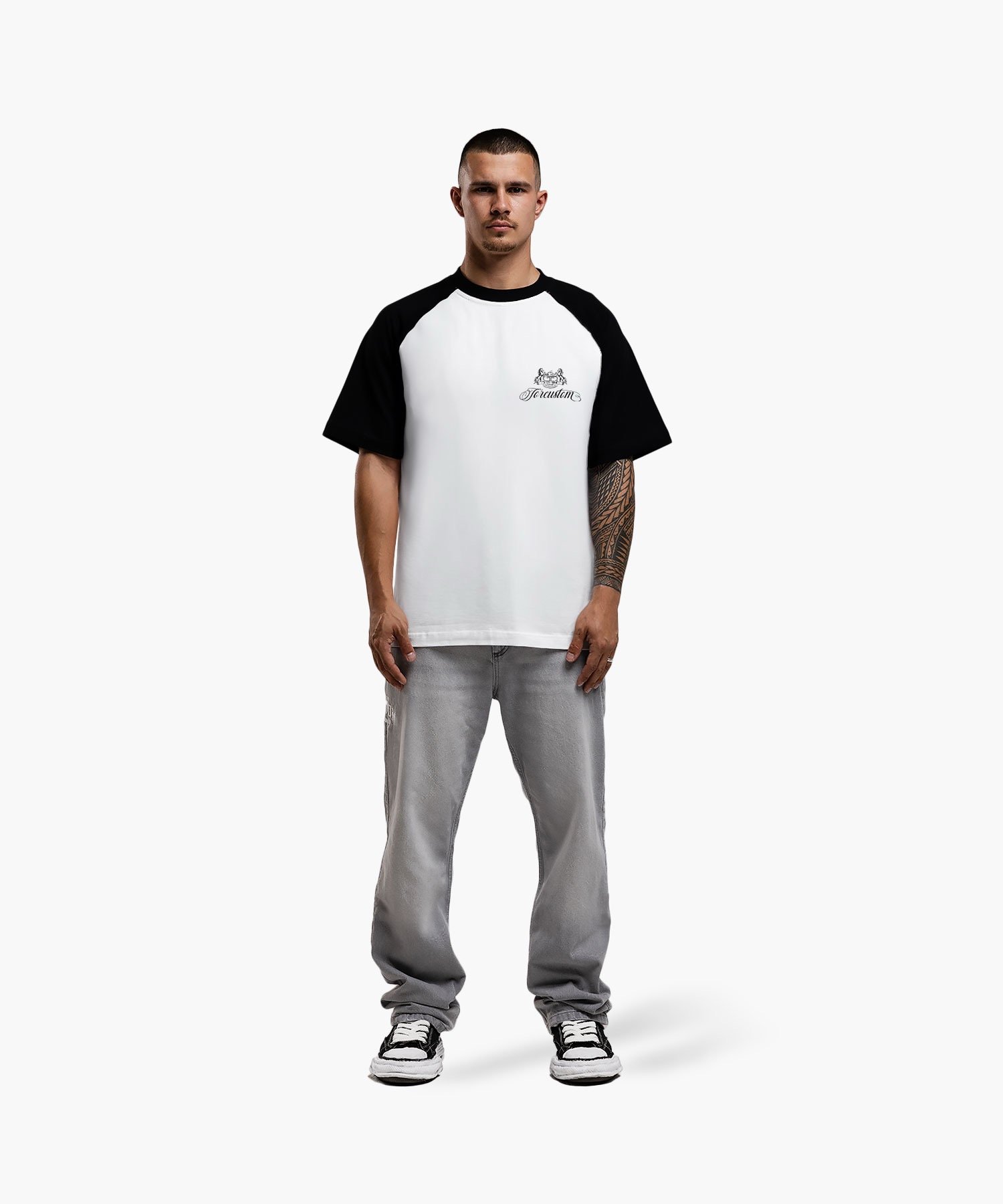JORCUSTOM HANDSCRIPT2.0 RAGLAN T-SHIRT WHITE-BLACK