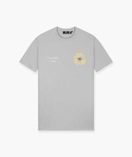 JORCUSTOM FLOWERS SLIM FIT T-SHIRT LIGHTGREY