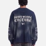DON'T WASTE CULTURE ROMIYA WAFFLE LONGSLEEVE | NAVY BLUE
